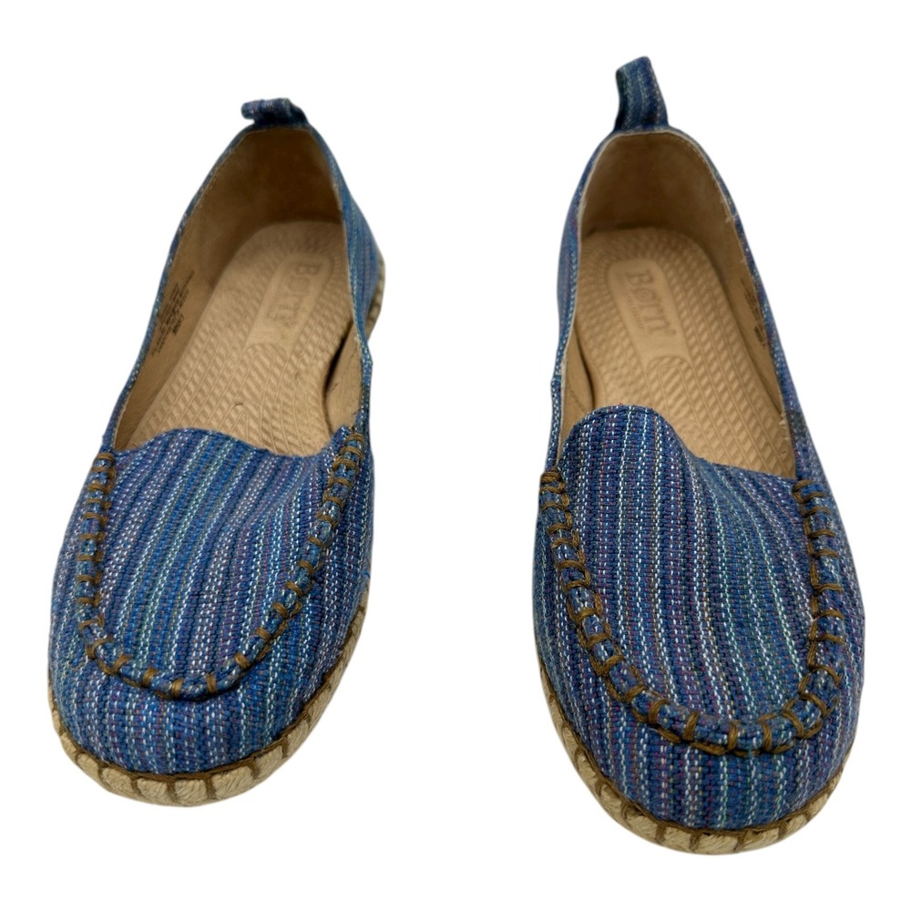Børn Sitton Blue‎ Striped Espadrille Flats Women's Size 6 Comfort Shoes